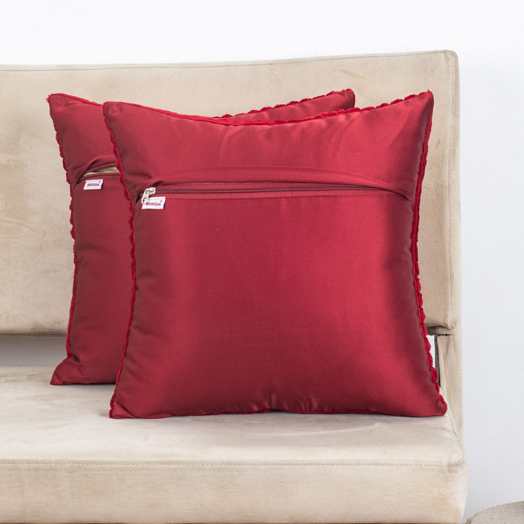 Premium Panelled China Velvet Cushion – Mustard – 16×16″