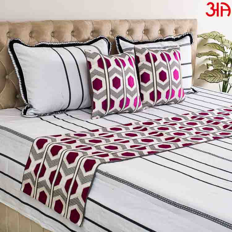 EMB Bed Runner Set (16x84 & 16x16) Inch