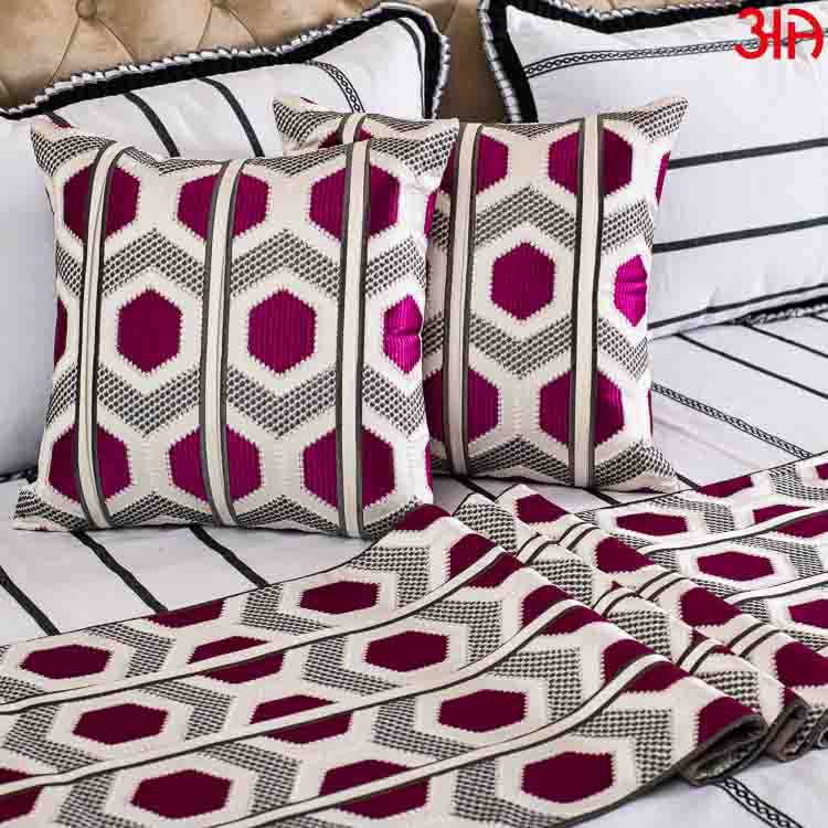 EMB Bed Runner Set (16x84 & 16x16) Inch