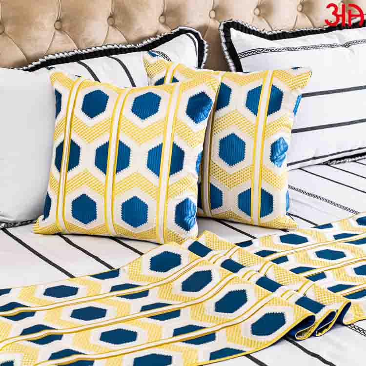 EMB Bed Runner Set (16x84 & 16x16) Inch