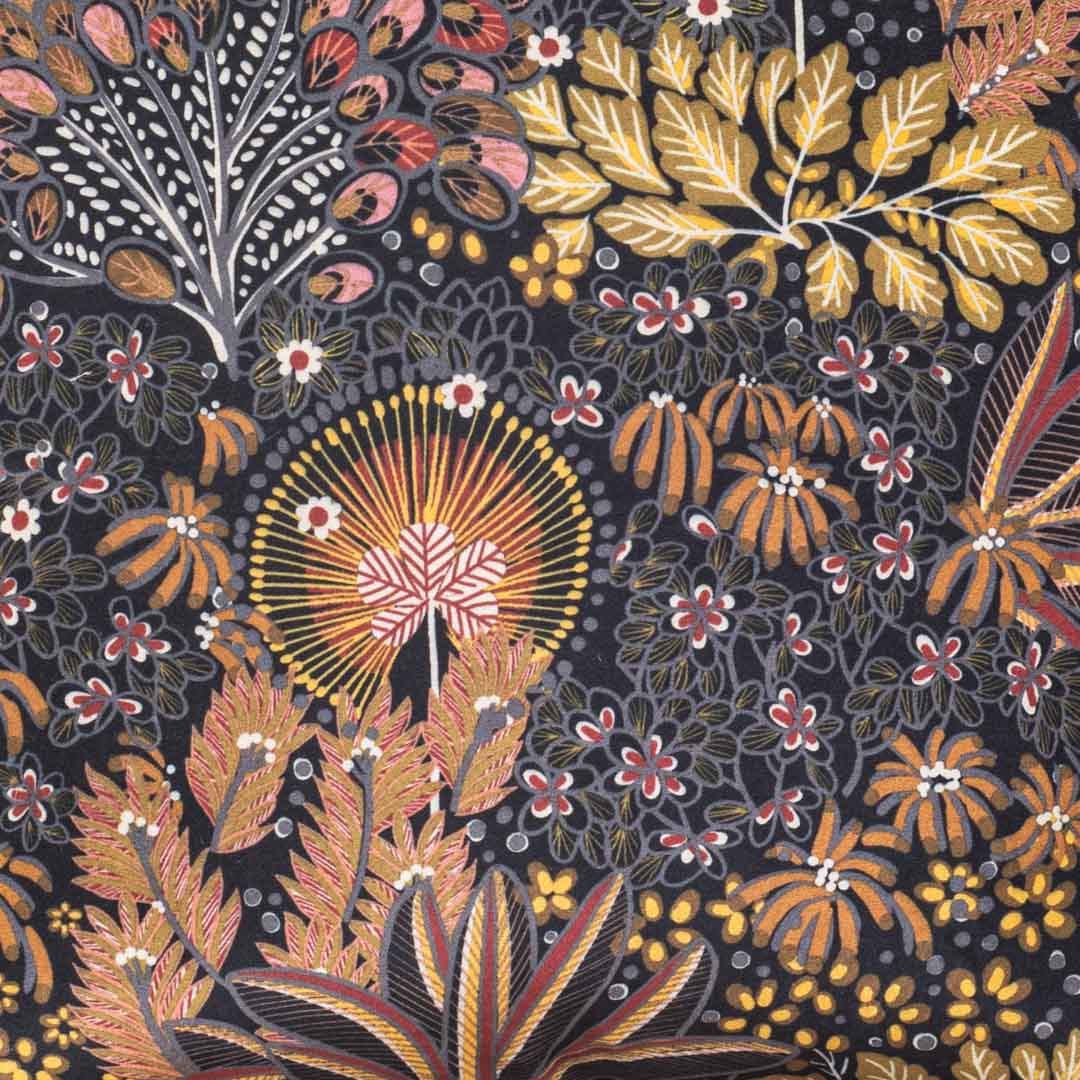 Multicolor Botanical Velvet Cushion Cover Dgn-22