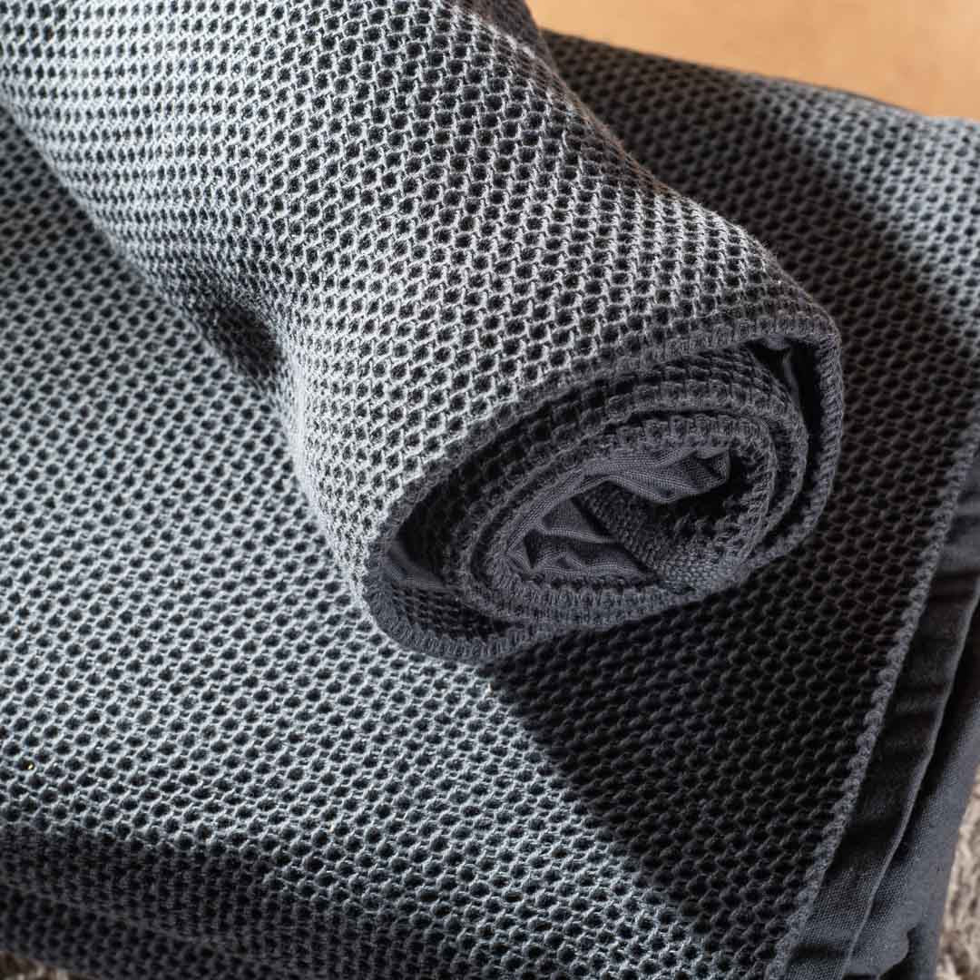 Deep Grey Textured Cotton Bath Towel – 76 × 163 cm