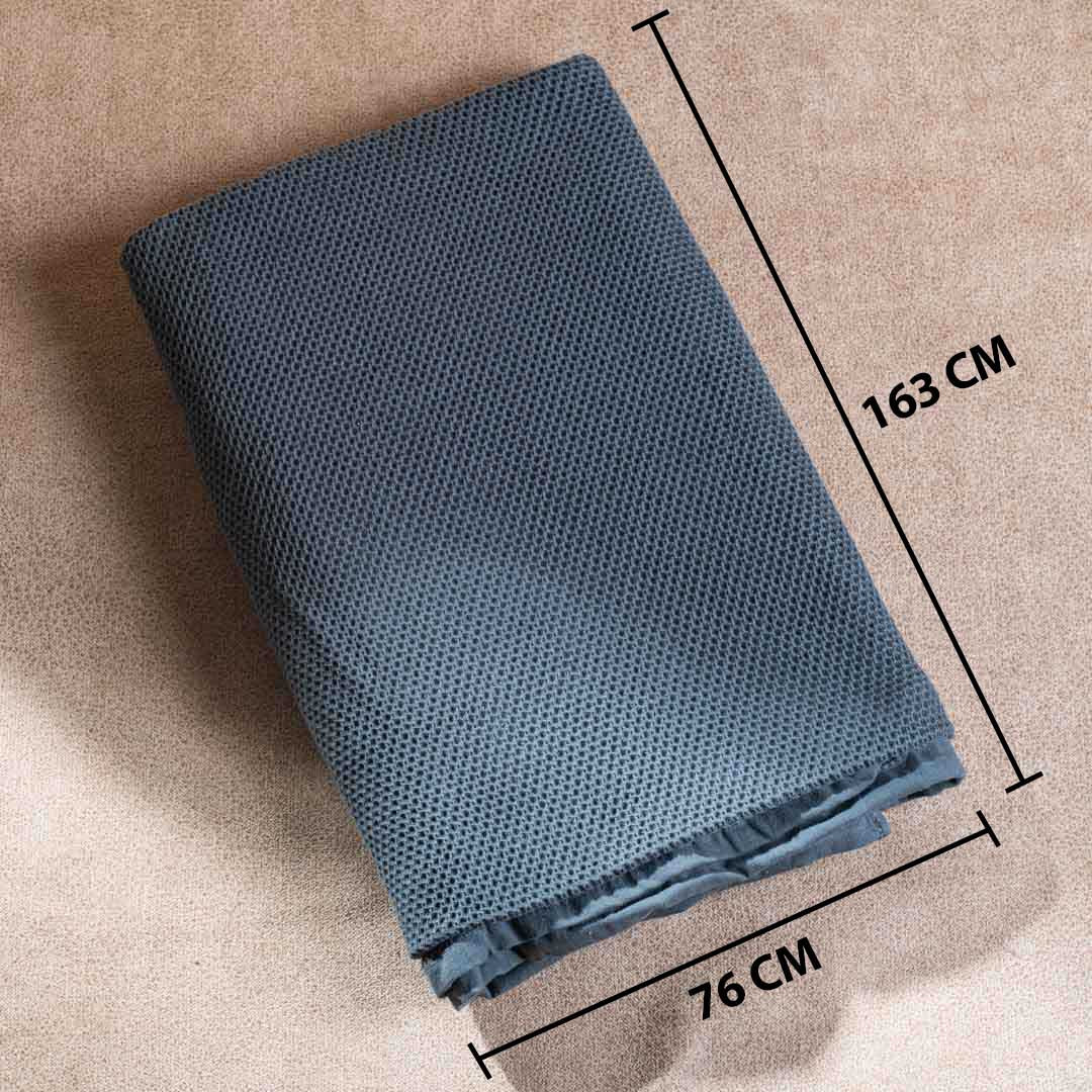 Deep Grey Textured Cotton Bath Towel – 76 × 163 cm