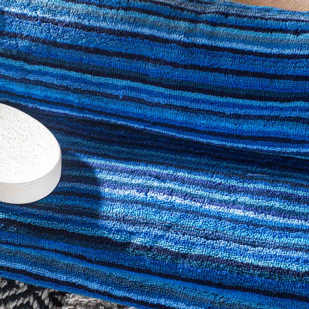 Deep Ocean Stripe Cotton Bath Towel – 79 × 158 cm-SHADE-3