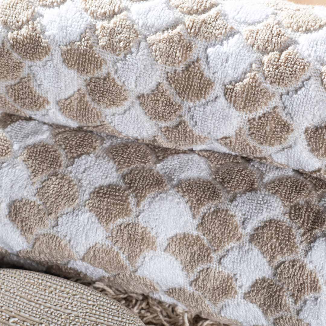 Beige Mosaic Texture Cotton Towel – 42 × 75 cm-DGN-2