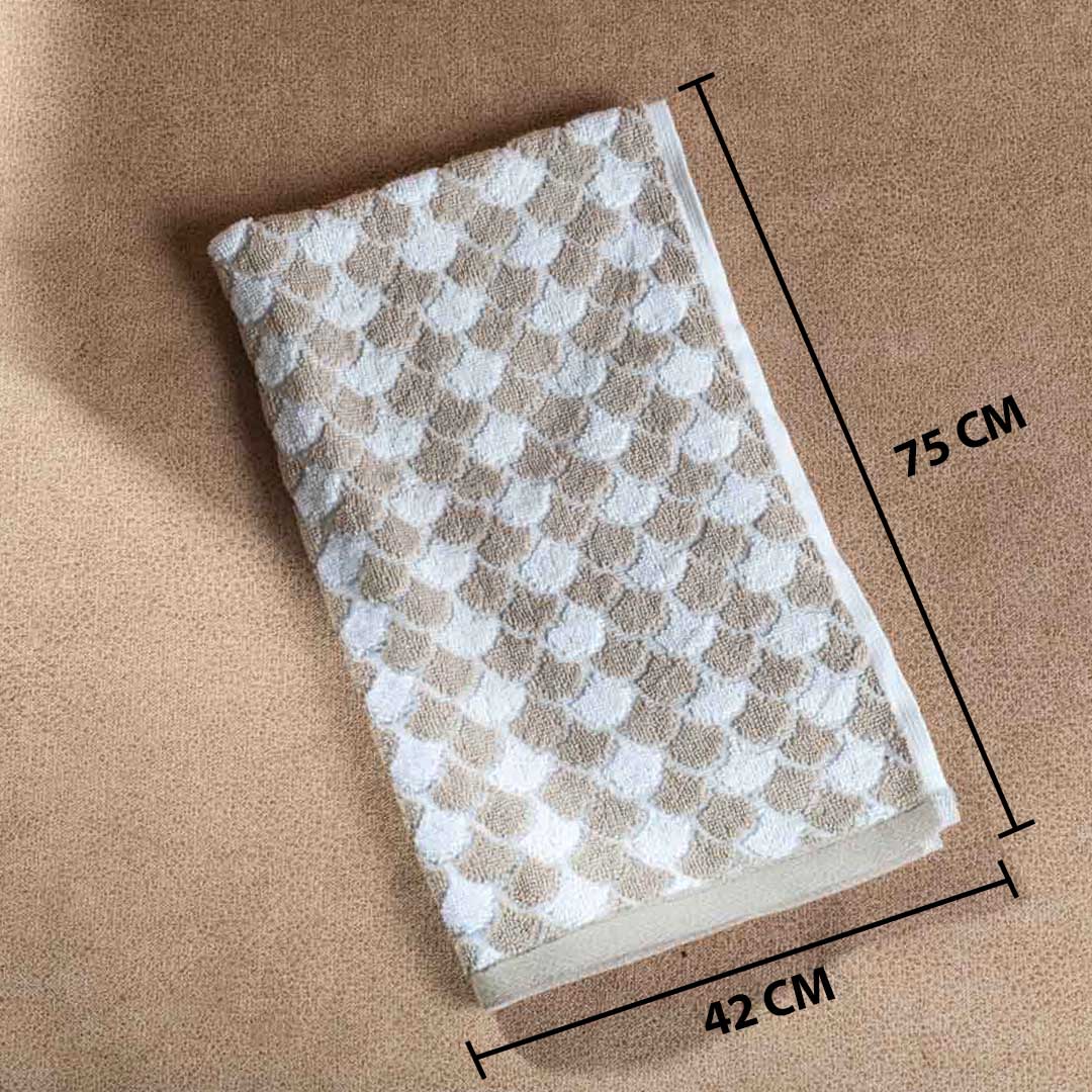 Beige Mosaic Texture Cotton Towel – 42 × 75 cm-DGN-2