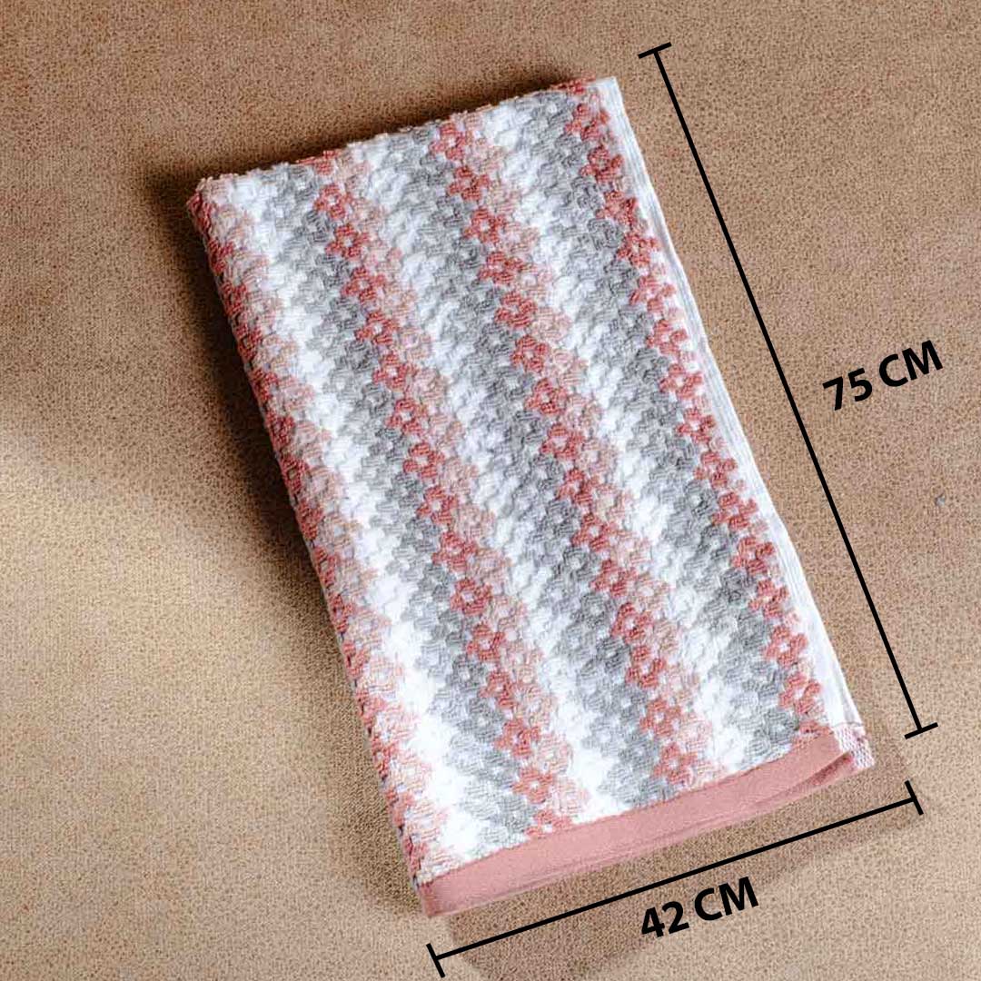 Coral Mist Textured Cotton Towel – 42 × 75 cm-DGN-7