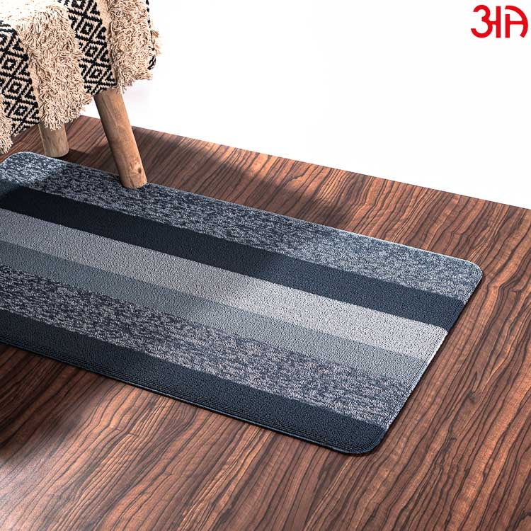 Blue Hoopla stripe Pvc Front Anti Skid Mat (51x99) CM