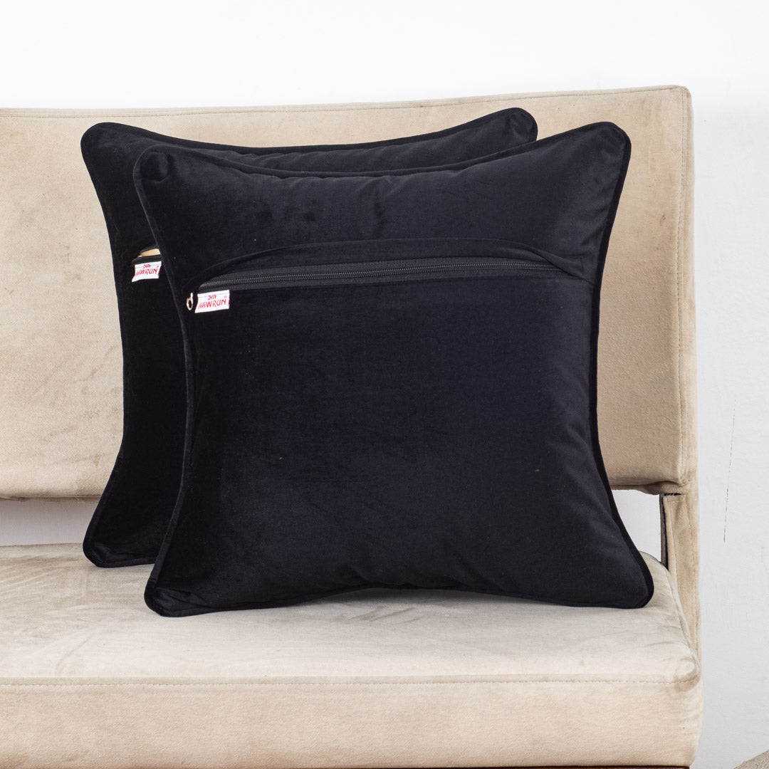 Vintage Bloom Velvet Cushion – 16 × 16 in Dgn-26