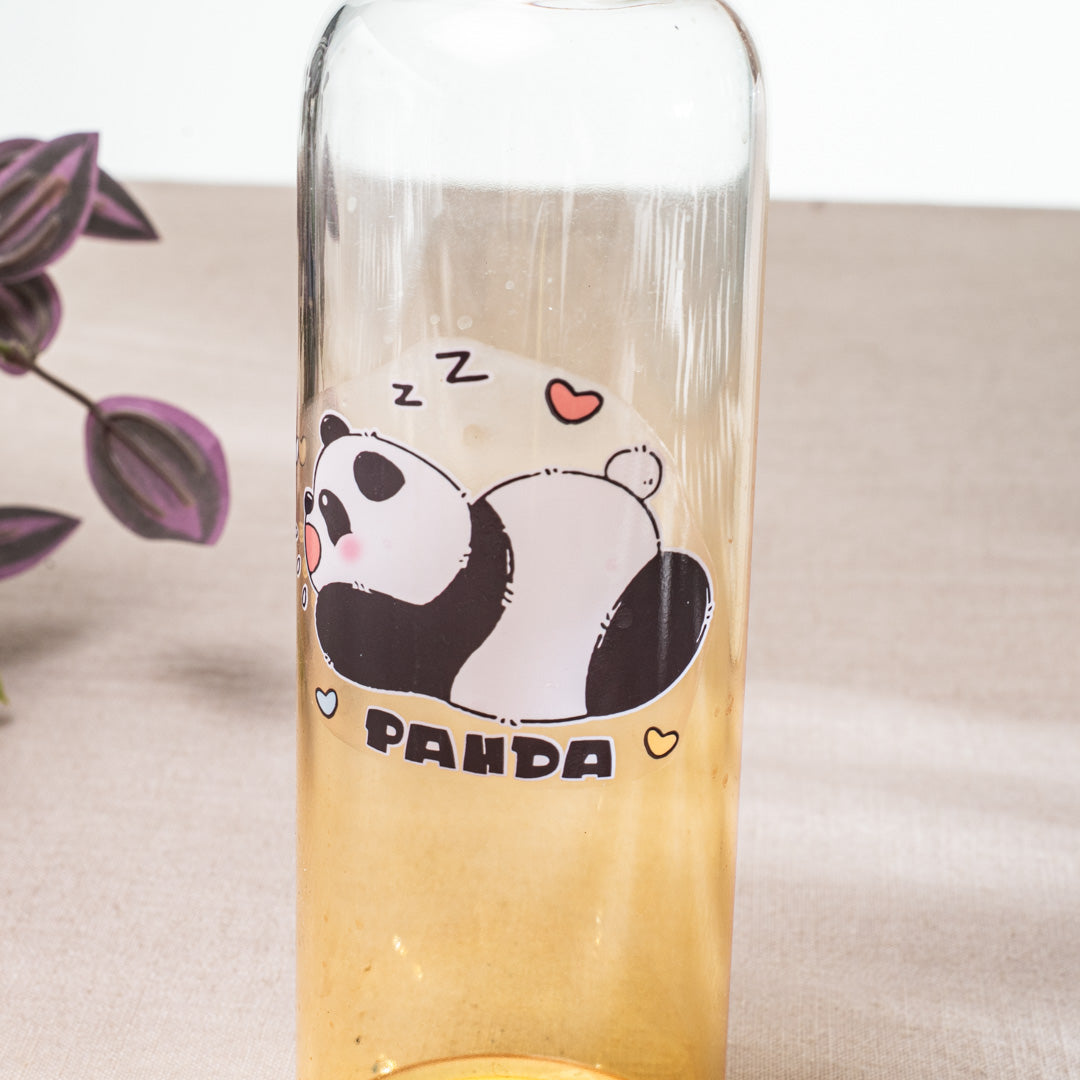 Golden Panda Edition Glass Bottle – 500ml (23×6.5 cm)