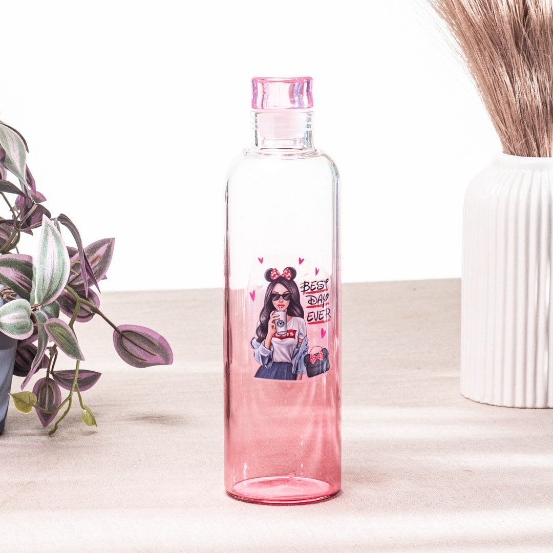 Cute Diva Pink Glass Bottle – 500ml-23×6.5 cm