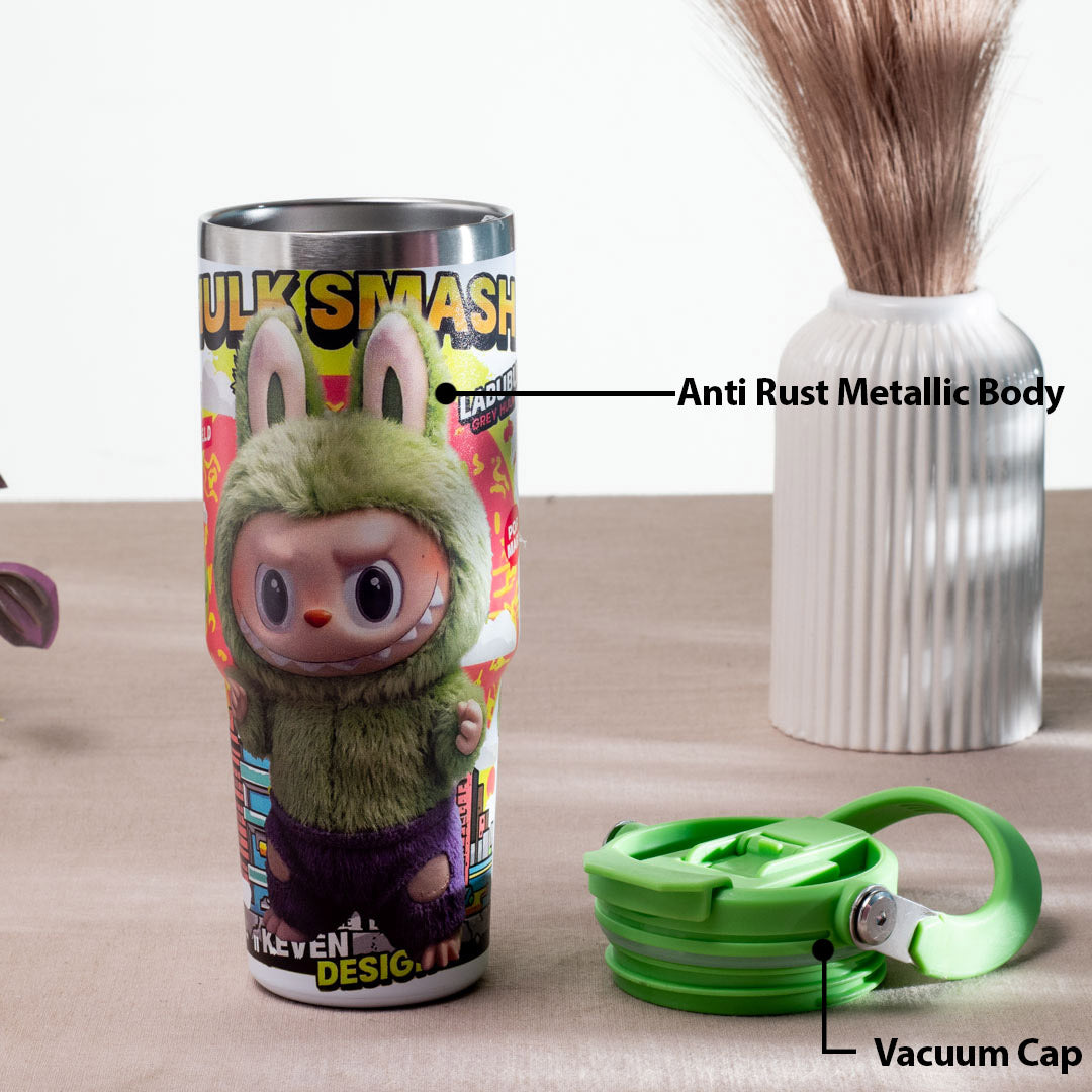 Labubu Mokoko Spring Edition Anti-Rust Metallic Tumbler – 1000ml-24×9 cm