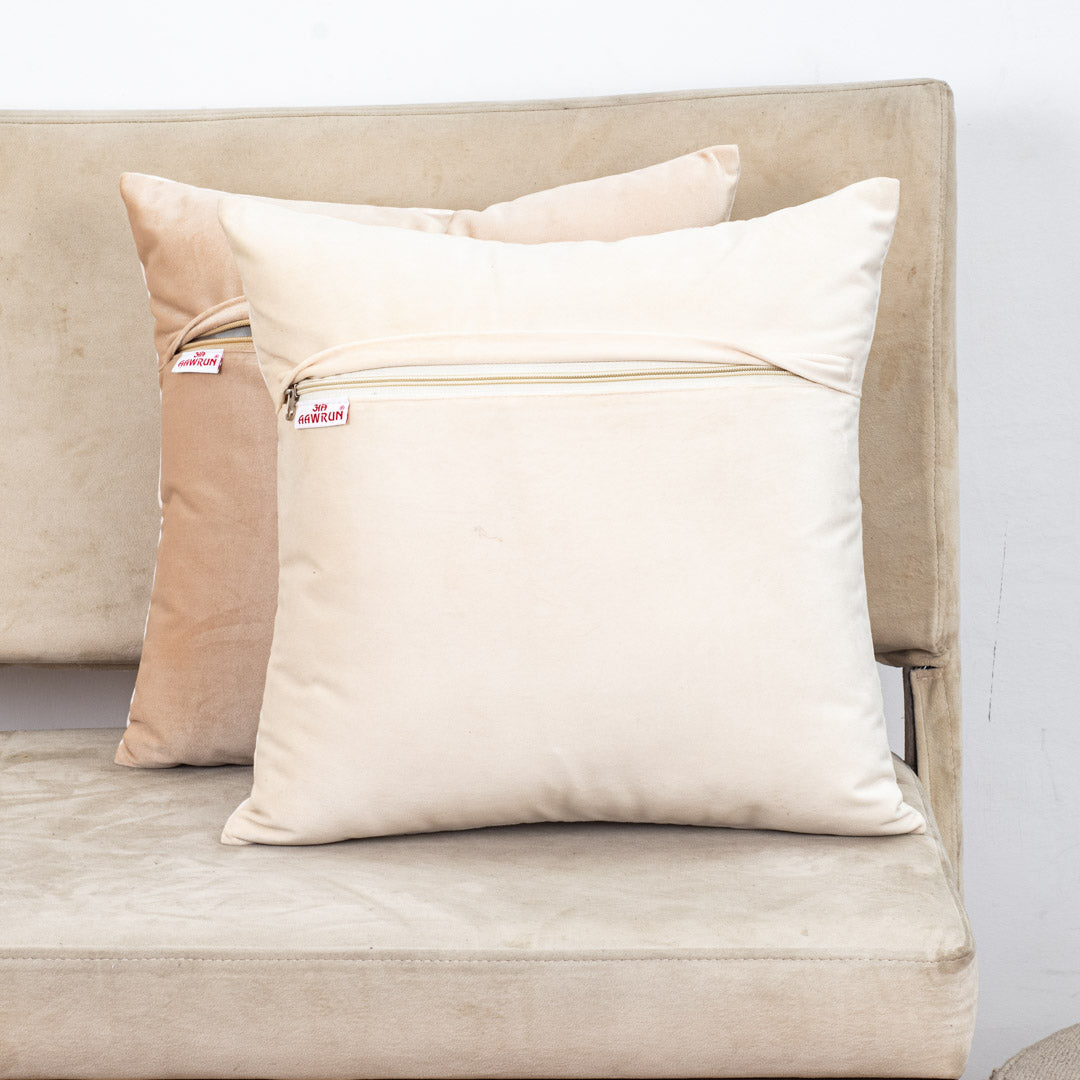 Multicolour Pichwai Printed Velvet Cushion Cover 16x16 Inch