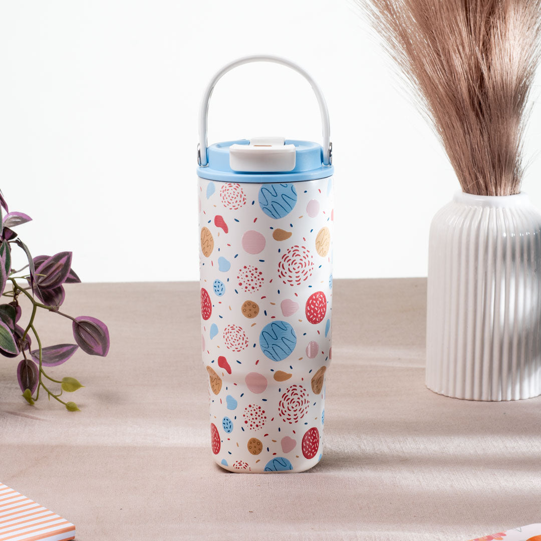 Moda Matte Abstract Pastel Anti-Rust Metallic Tumbler – 800ml-22×8 cm