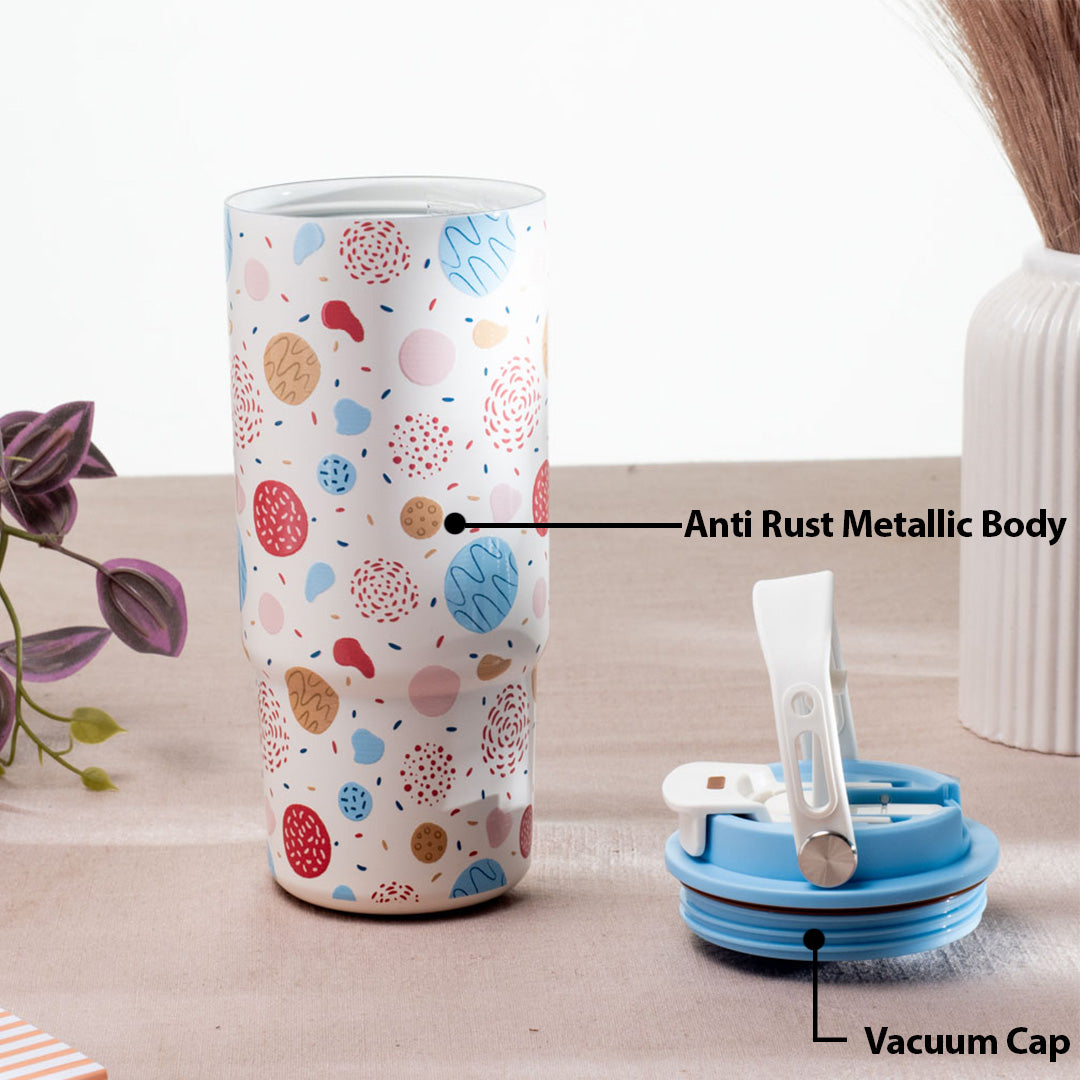 Moda Matte Abstract Pastel Anti-Rust Metallic Tumbler – 800ml-22×8 cm
