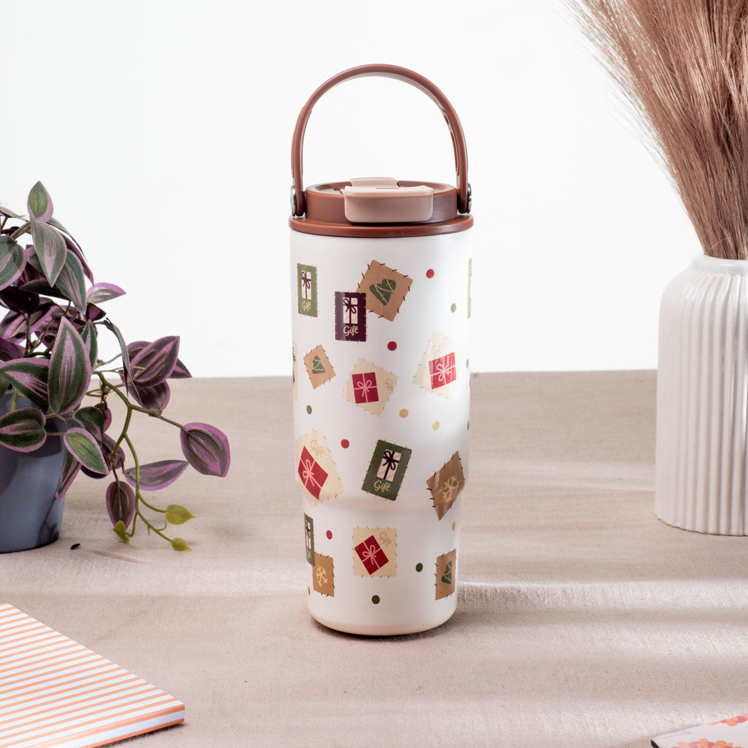 Artisan Matte Heritage Print Anti-Rust Metallic Tumbler – 800ml-22×8 cm