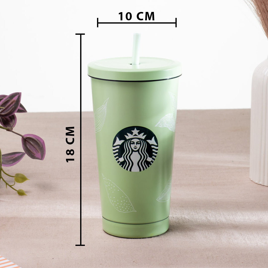 Starbucks Vacuum Insulated Tumbler - Anti-Rust Metallic Body with Straw (18x10 cm)