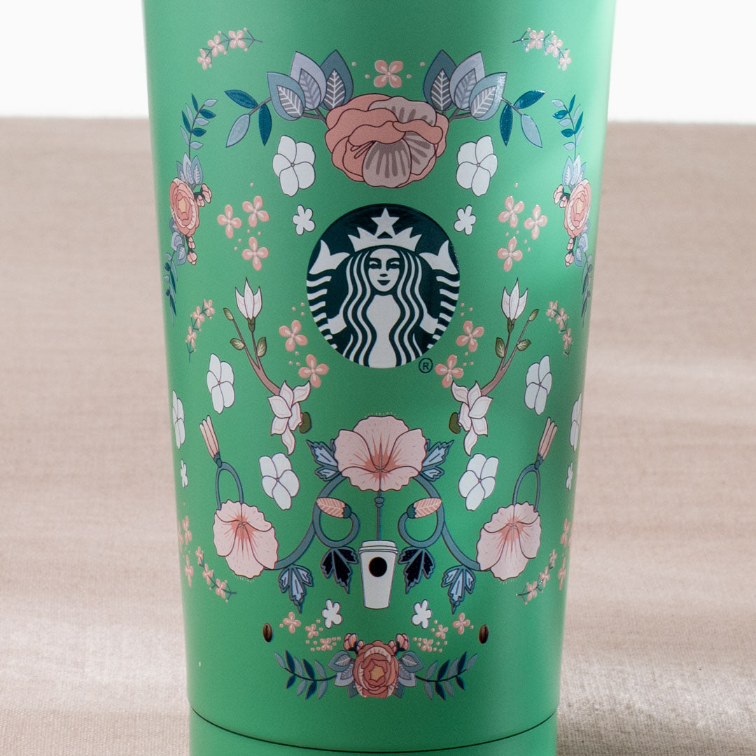 Green Starbucks Vacuum Insulated Tumbler - Anti-Rust Metallic Body with Straw (18x10 cm)