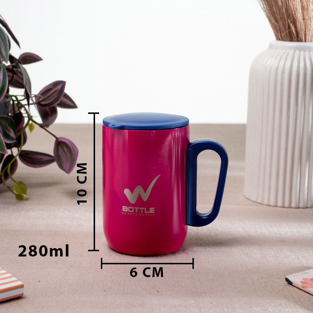 Signature Matte Pink-Blue Anti-Rust Metallic Mug – 280ml-10×6 cm
