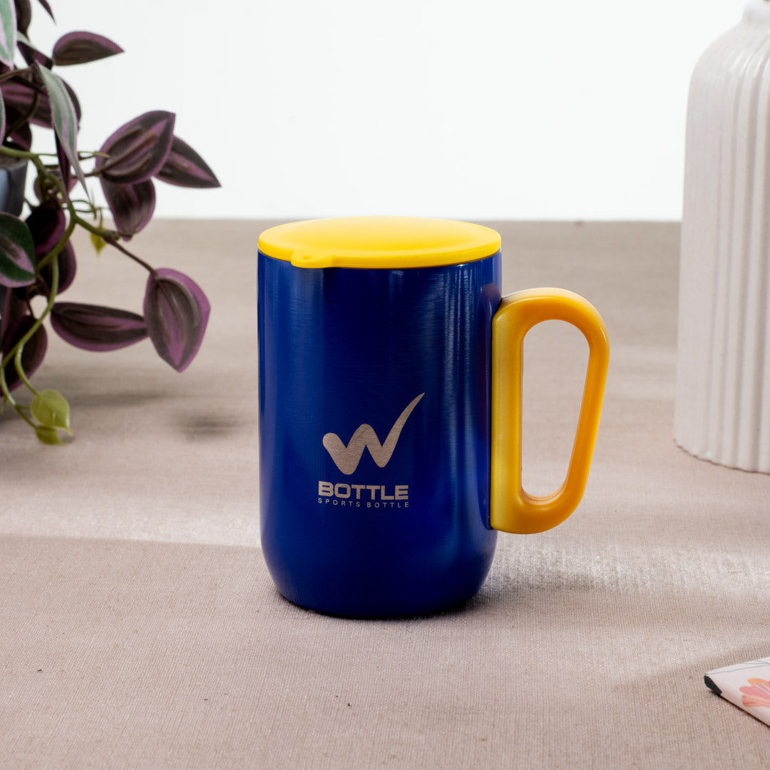 Matte Blue-Yellow Anti-Rust Metallic Mug – 280ml-10×6 cm