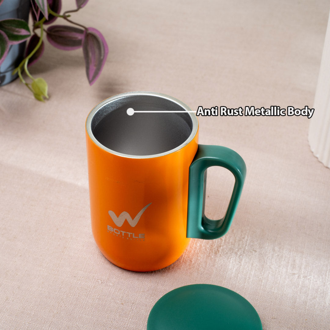 Urban Matte Orange-Green Anti-Rust Metallic Mug – 280ml-10×6 cm