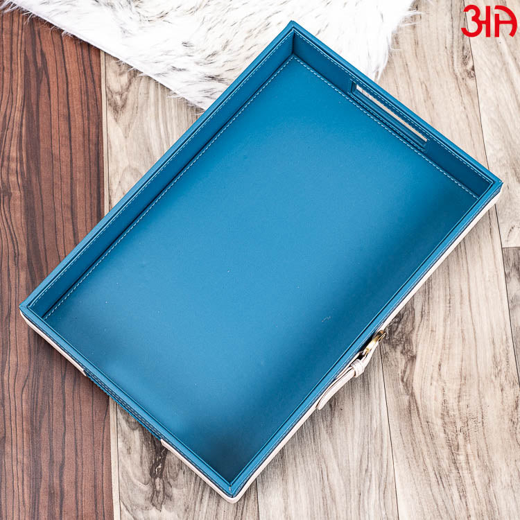 Vegan Leather Rectangular Serving Tray 38x26x6 cm