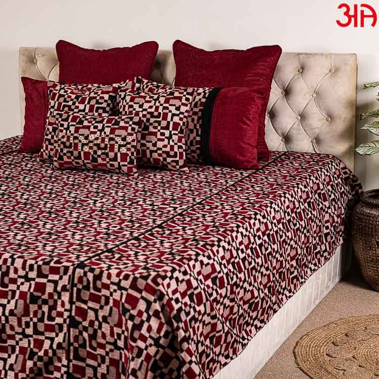 Chennile King Size (100x108)-Inch 8 Pcs Bedcover Set (1+2+2+2+1)