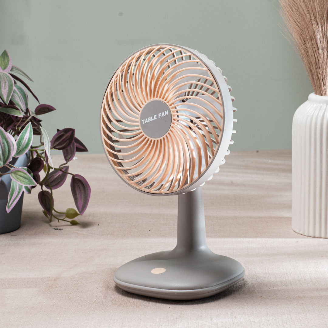 Portable Desktop Table Fan – 14 x 25 x 12 CM-Grey Plastic Body