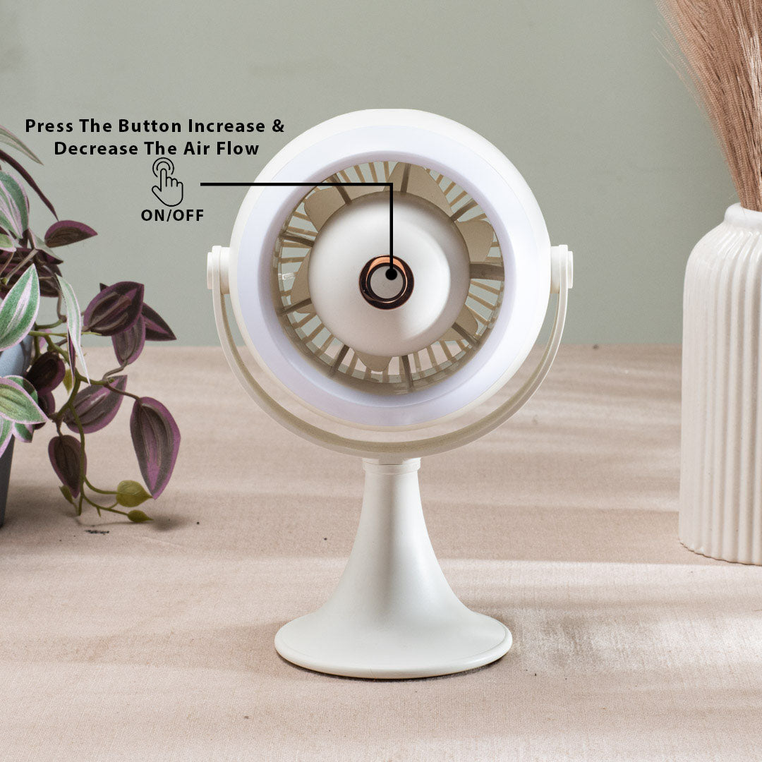 Portable Desktop Table Fan – 11 x 21 x 10 CM-White Plastic Body