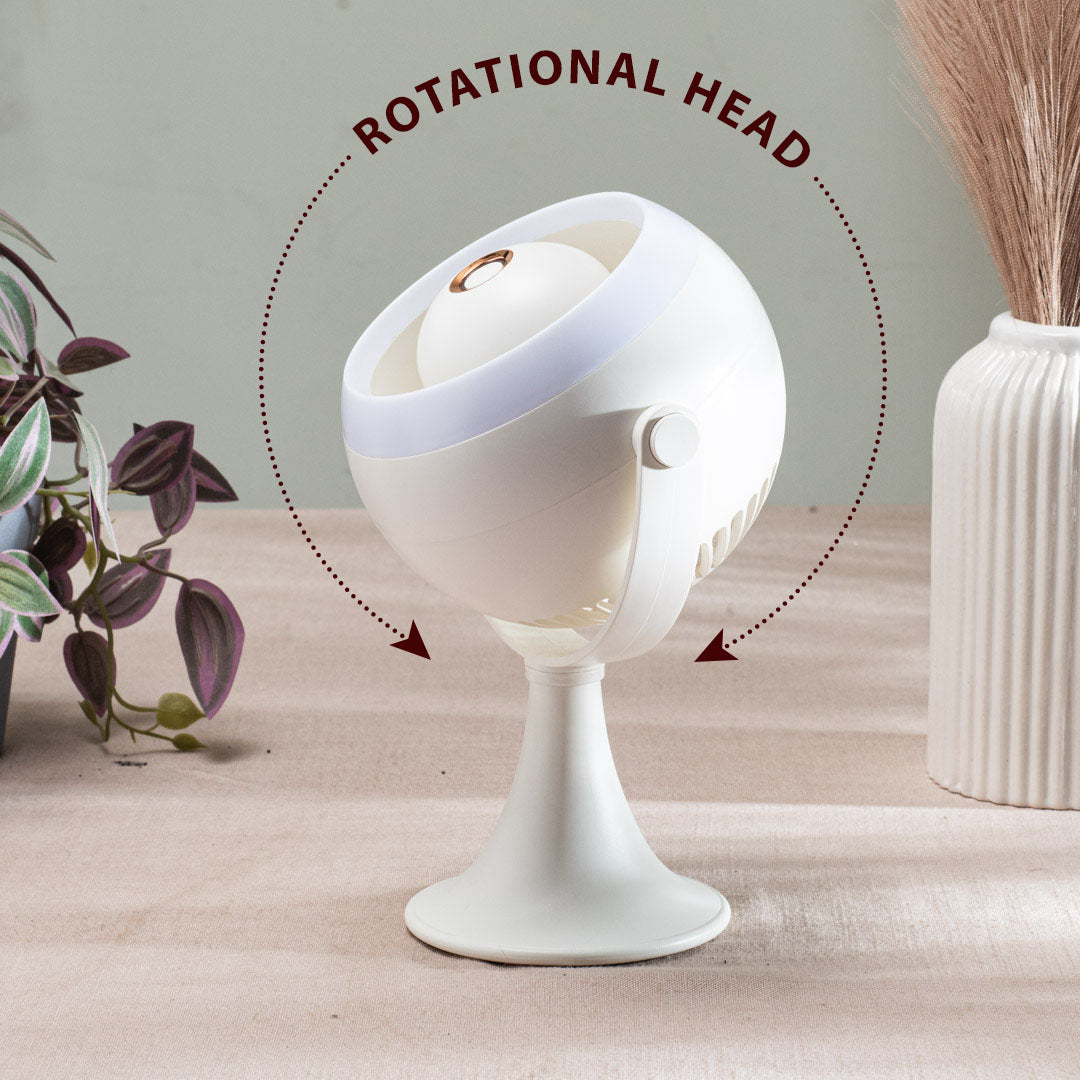 Portable Desktop Table Fan – 11 x 21 x 10 CM-White Plastic Body