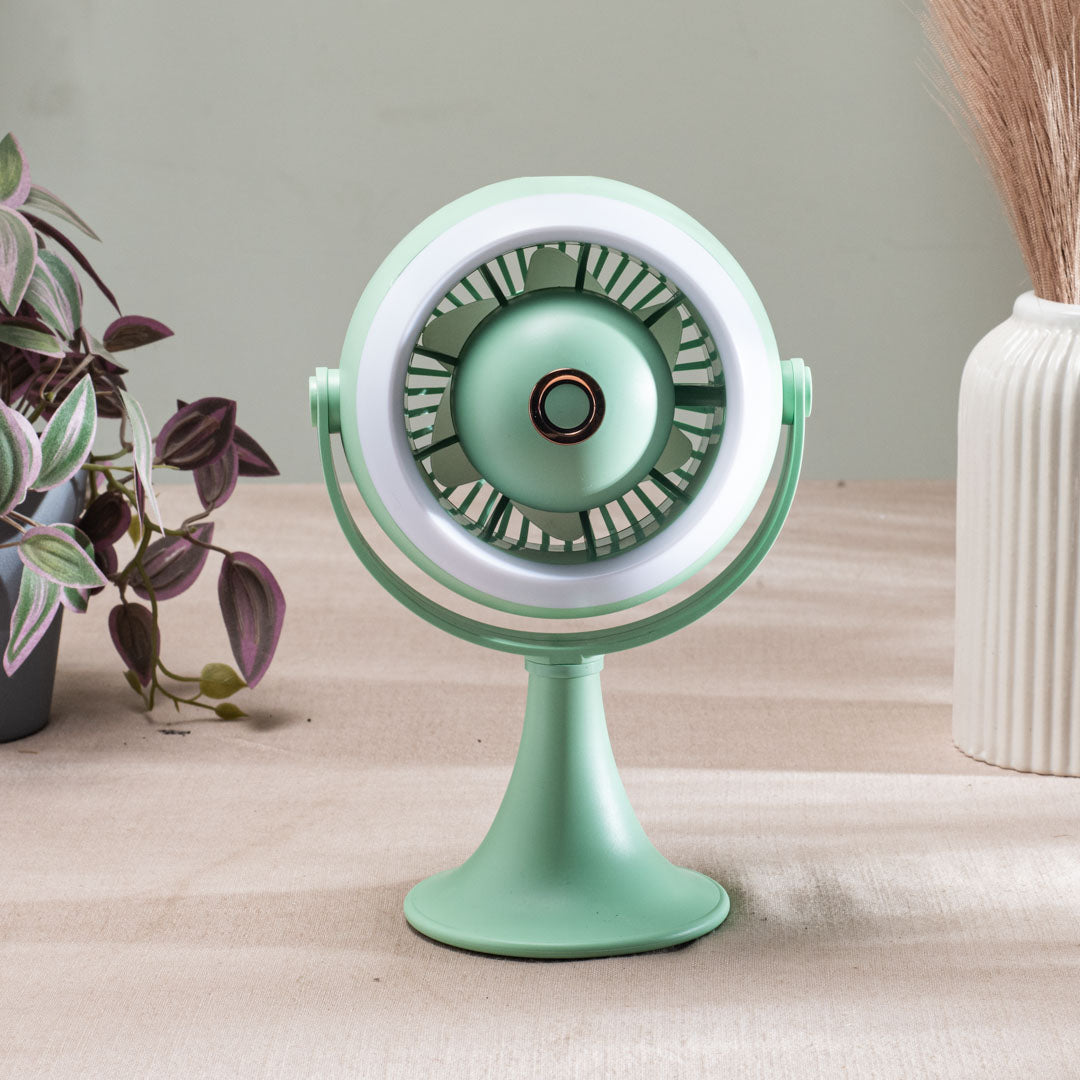 Portable Desktop Table Fan – 11 x 21 x 10 CM-Green Plastic Body
