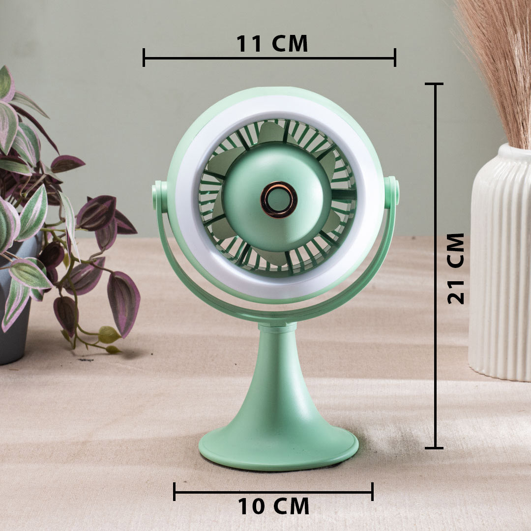 Portable Desktop Table Fan – 11 x 21 x 10 CM-Green Plastic Body