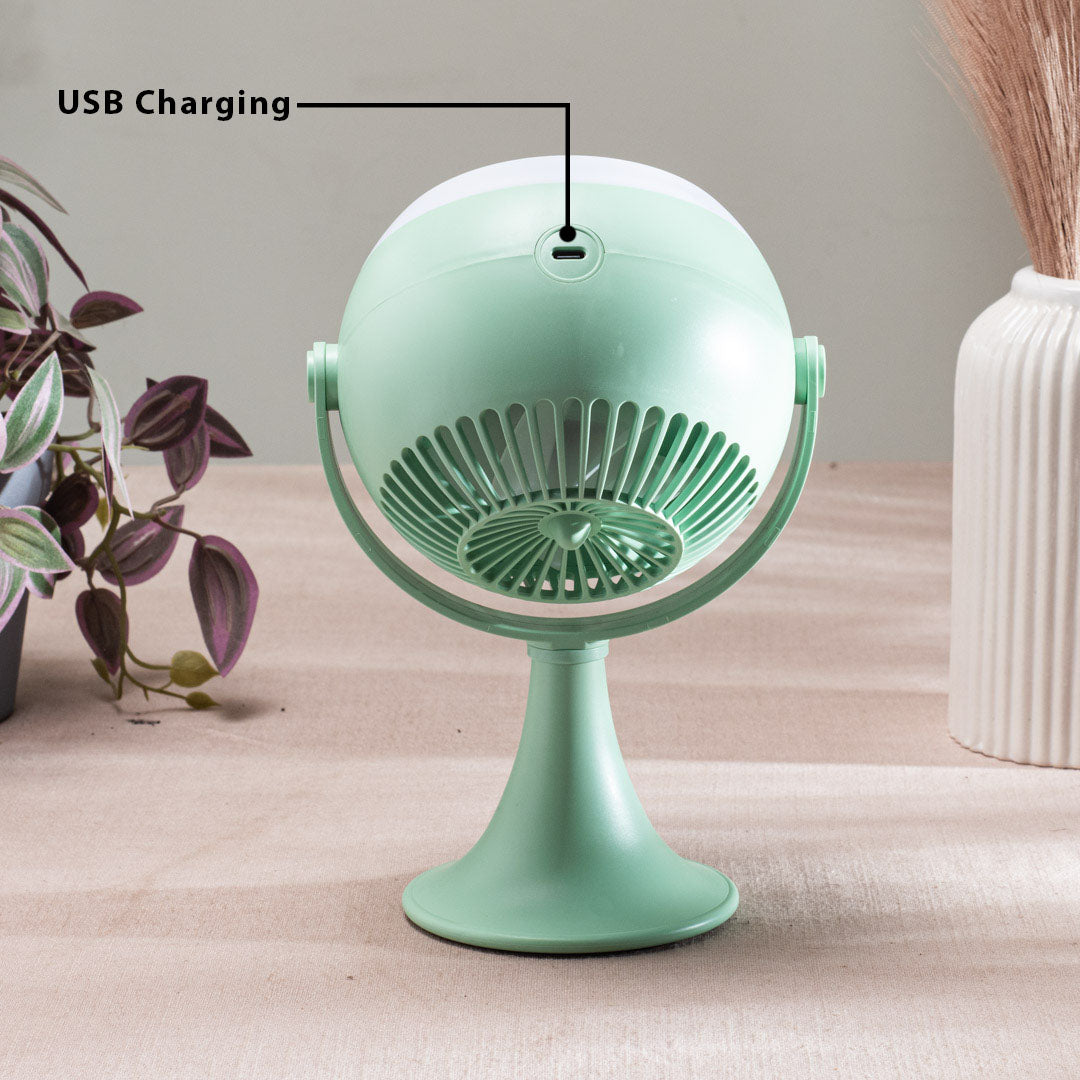 Portable Desktop Table Fan – 11 x 21 x 10 CM-Green Plastic Body