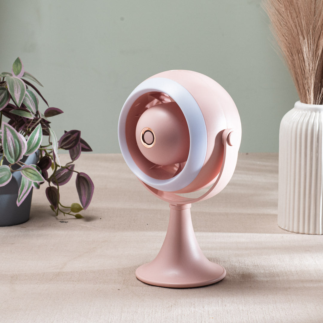 Portable Desktop Table Fan – 11 x 21 x 10 CM-Peach Plastic Body