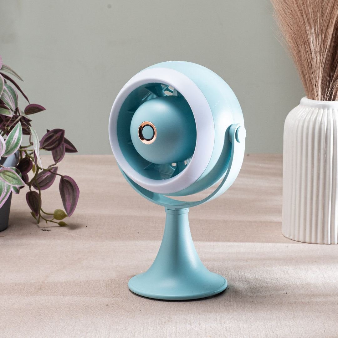 Portable Desktop Table Fan – 11 x 21 x 10 CM-Sky Blue Plastic Body