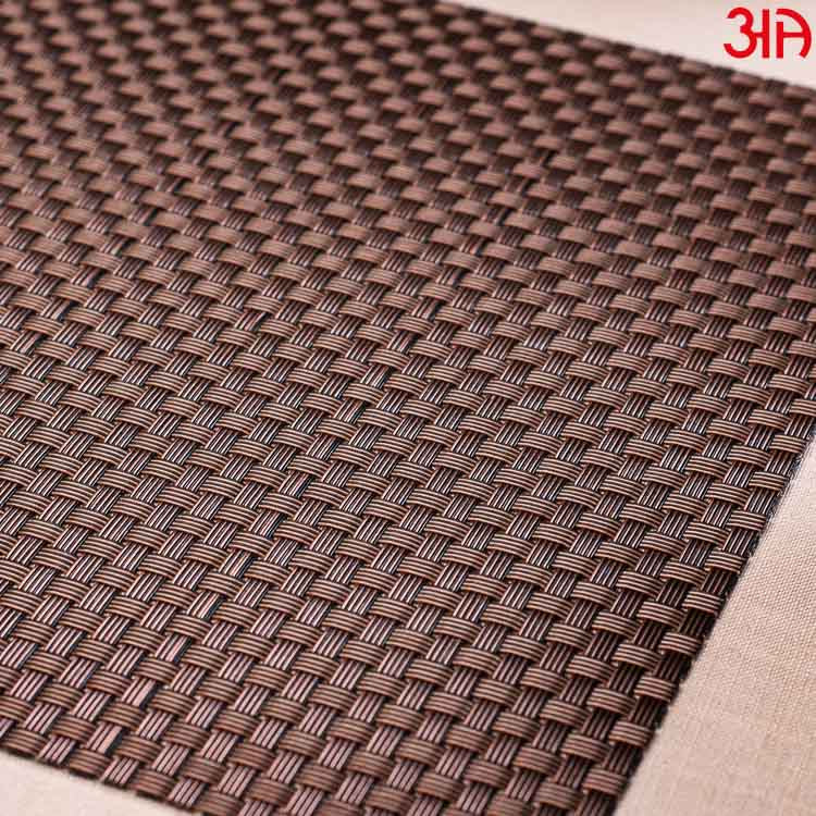 Plain Brown Pvc Table Mat (2Pcs Set) (12x18) Inch