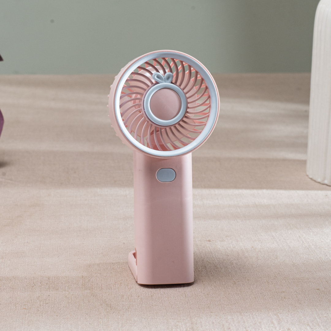 Mini Bunny Ear Portable Handheld Fan – 6 x 16 CM-Pink Plastic Body