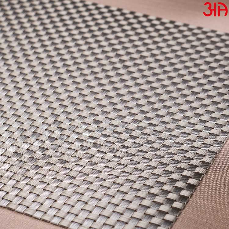 Plain Silver Pvc Table Mat (2Pcs Set) (12x18) Inch