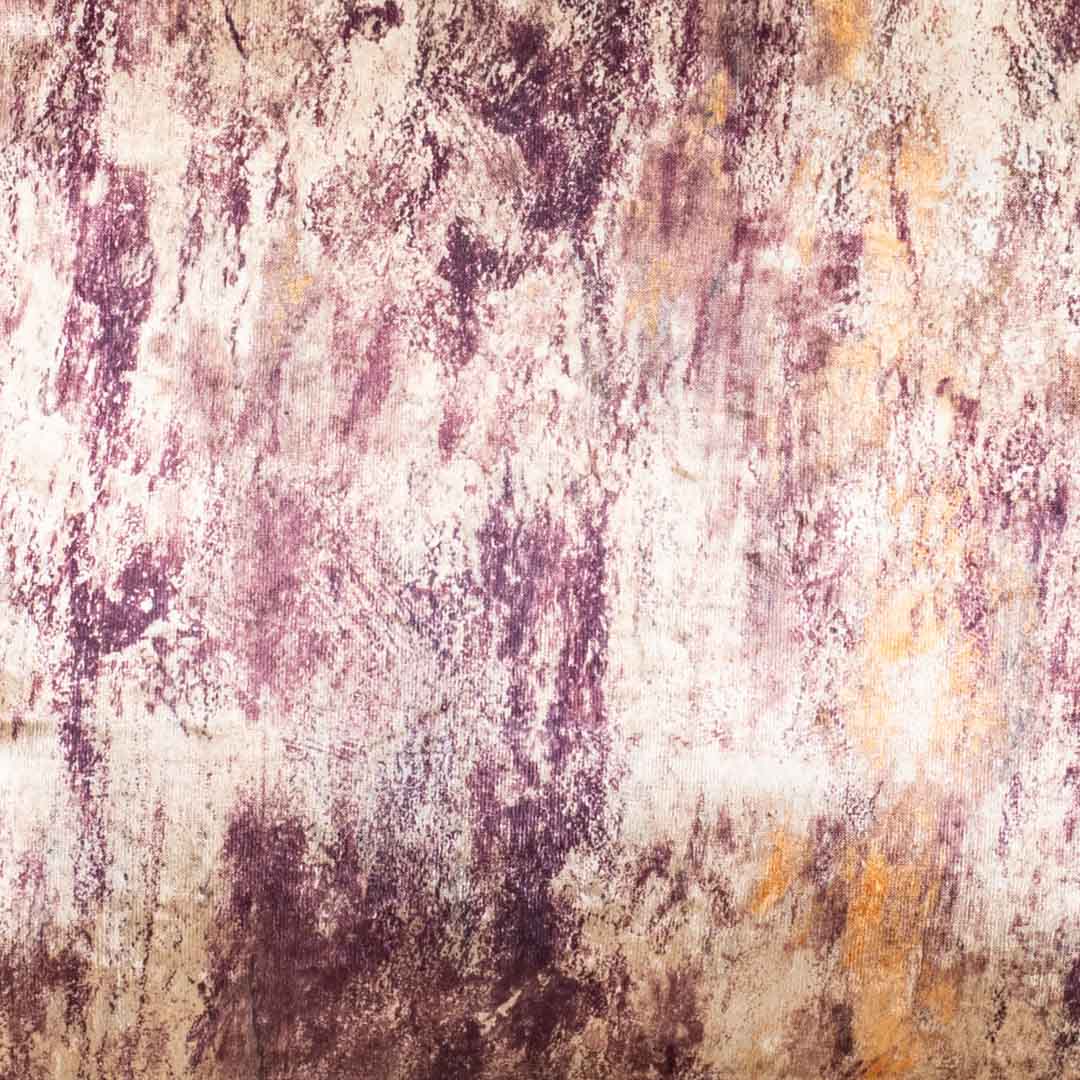 Plum & Gold Abstract Glossy Velvet & Satin Cushion Cover – 16x16 Inch-DGN-9