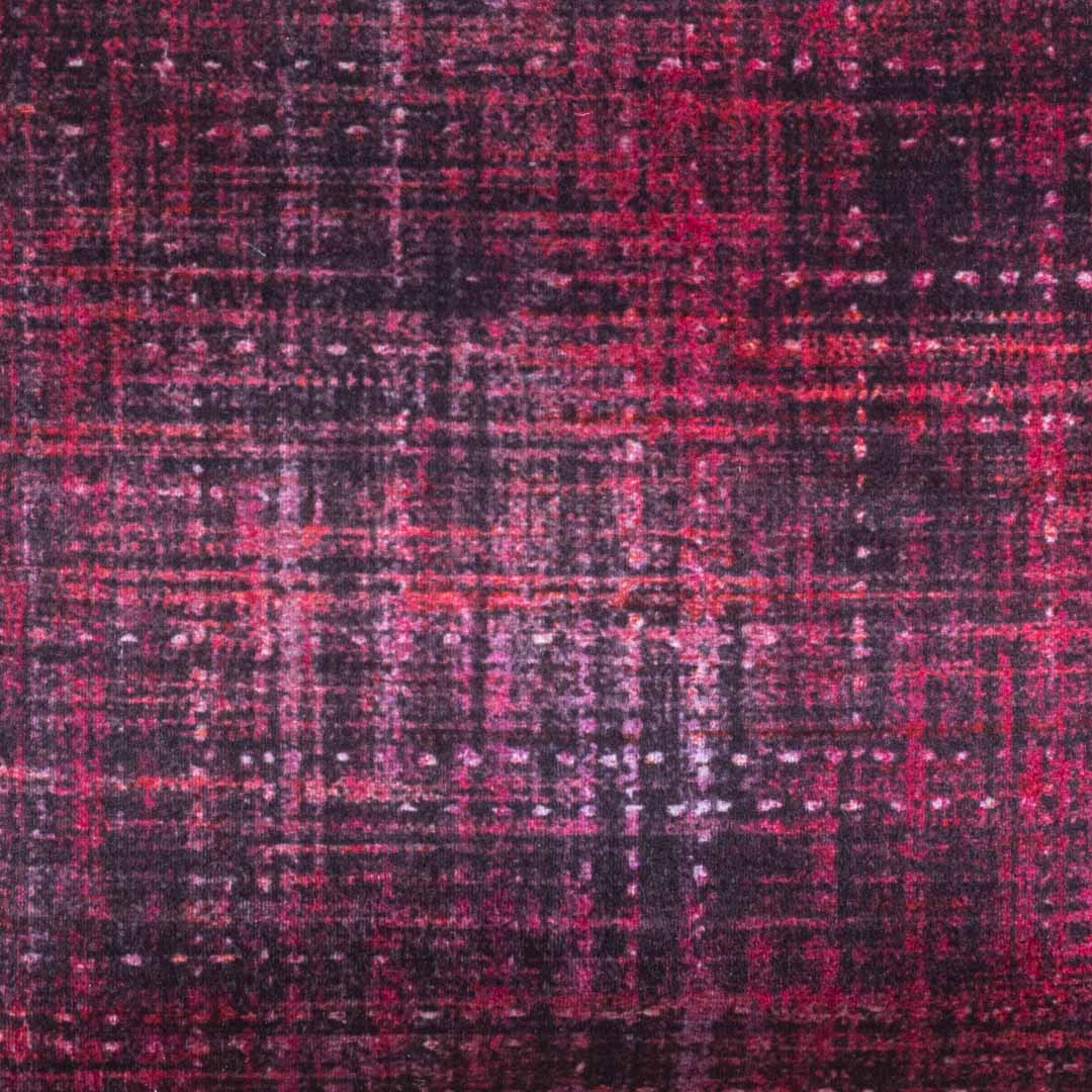 Crimson Noir Textured Glossy Velvet & Satin Cushion Cover – 16x16 Inch-DGN-11