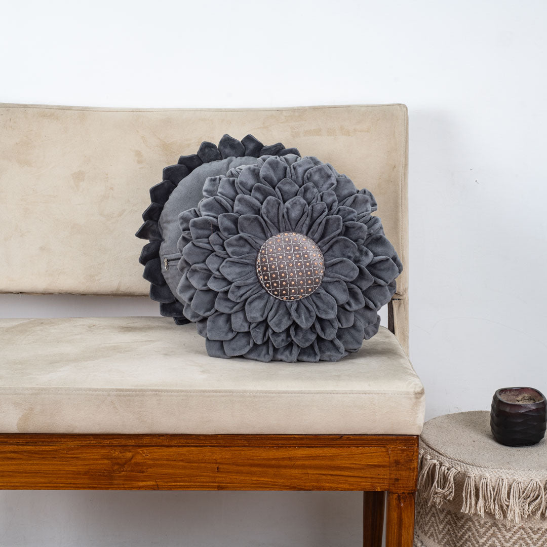 Luxe Velvet Sunflower Cushion Cover