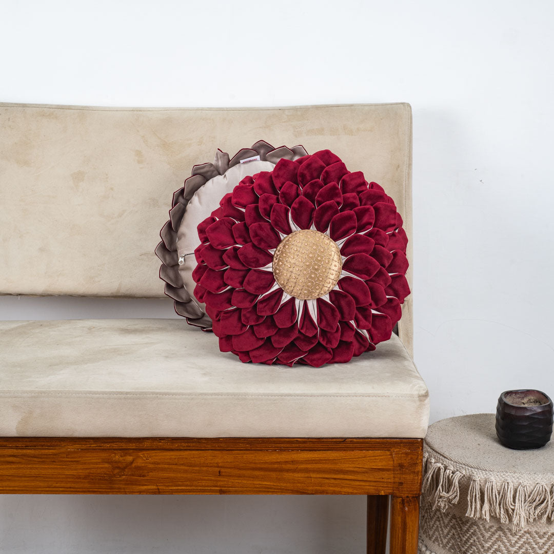 Luxe Velvet Sunflower Cushion Cover