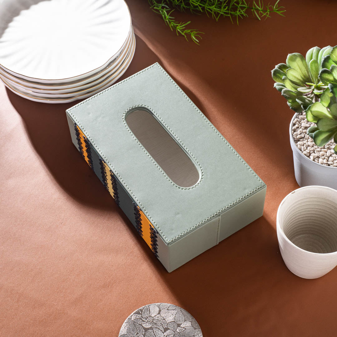 Green Premium Zig Zag Panel Patch Tissue Box