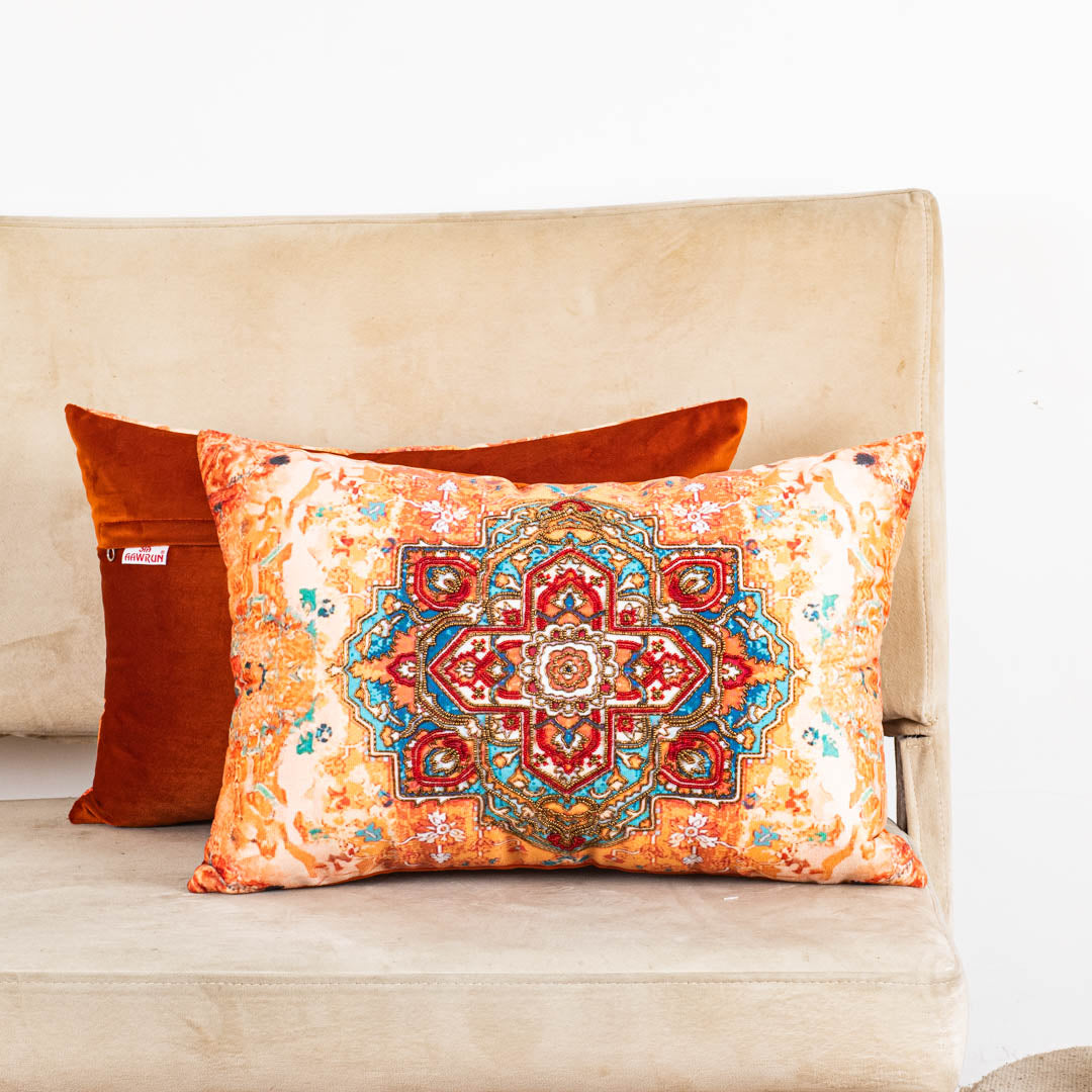 Designer Ornamental Pattern Cushion Cover for Sofa & Living Room