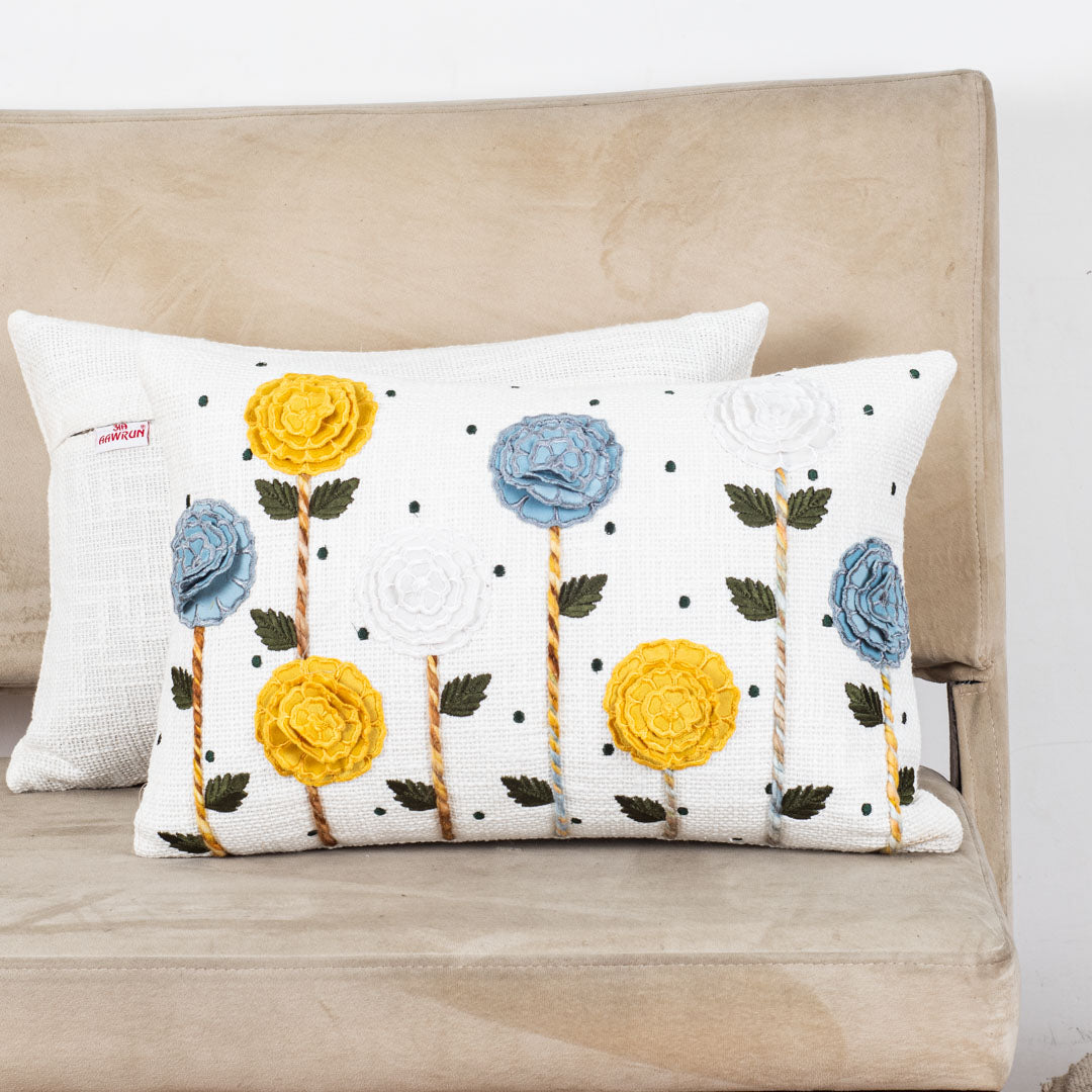 Designer Flower Pattern Cushion Cover for Sofa & Living Room