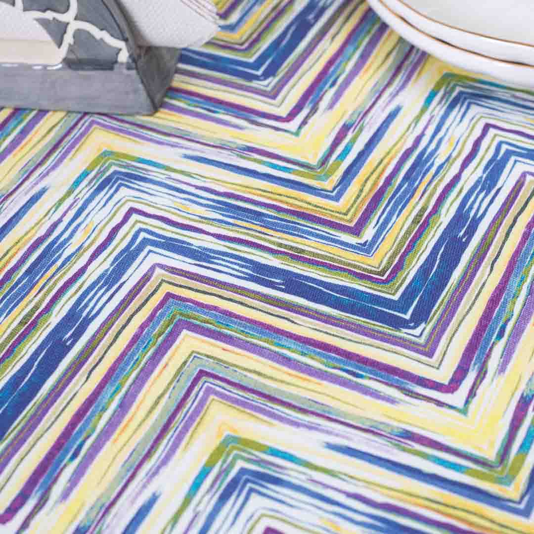 Geomatics Multicolour Canvas Printed Satin Border