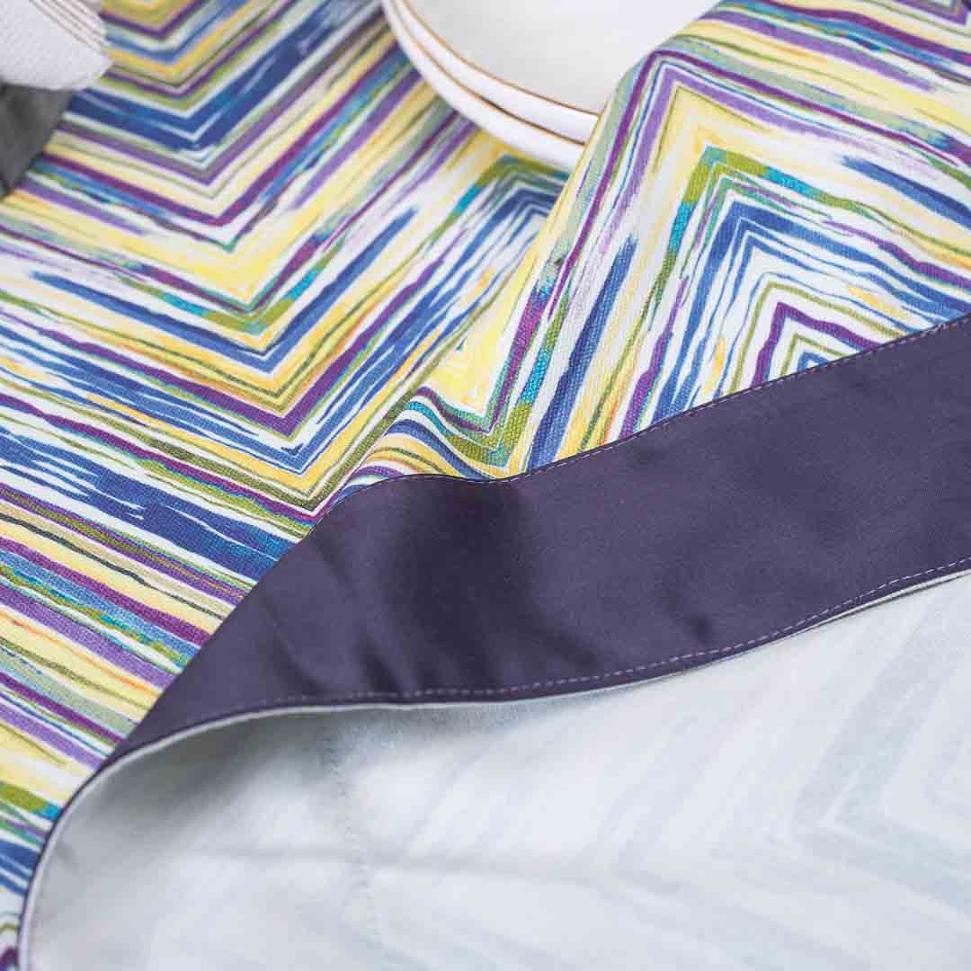 Geomatics Multicolour Canvas Printed Satin Border