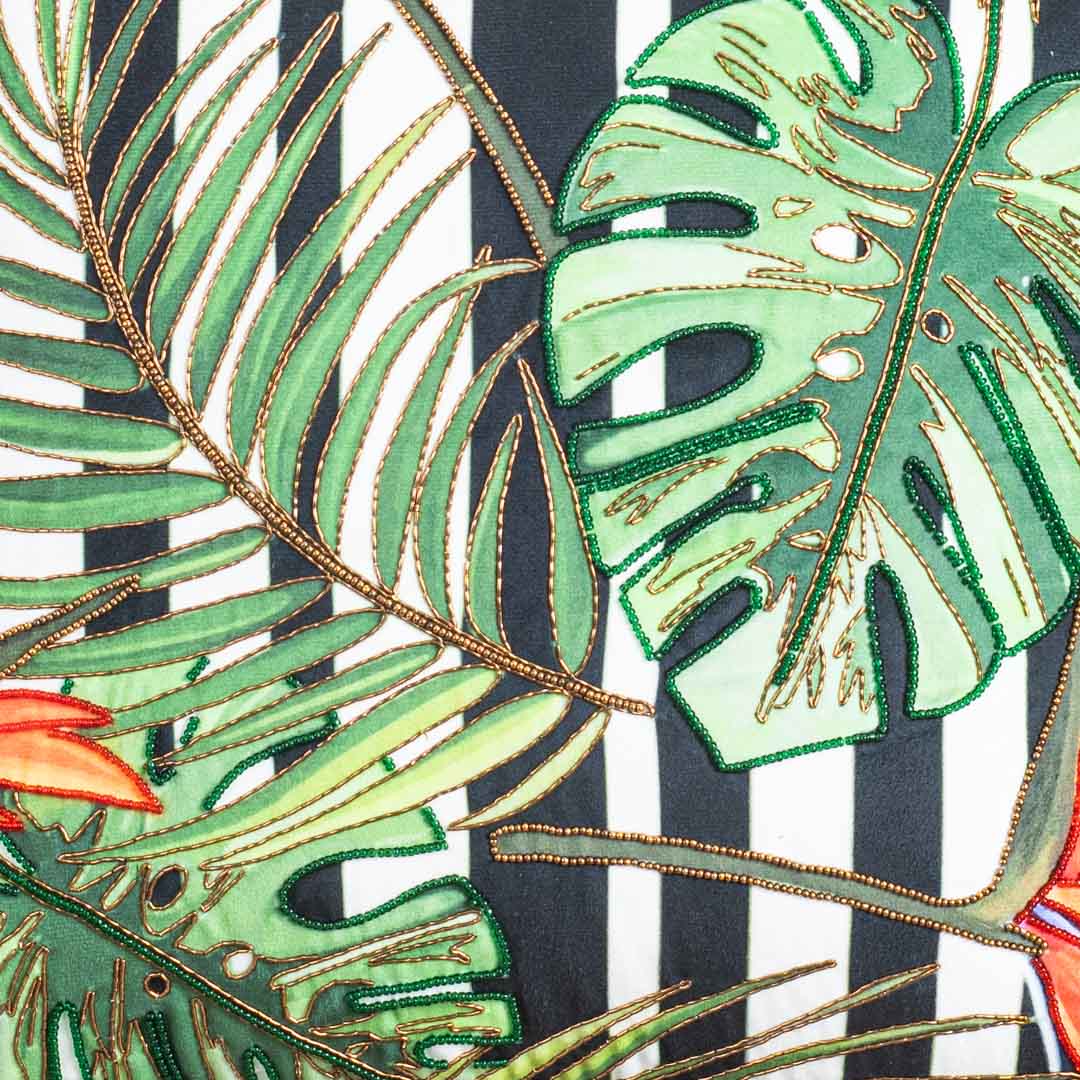 Designer Monstera Leaf Cushion Cover for Sofa & Living Room