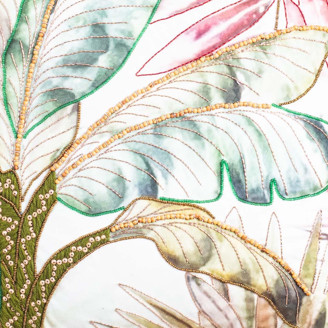 Luxury Nature Inspired Cushion Cover with Botanical Artwork