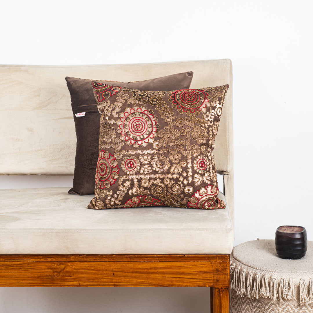 Luxury Ethnic Motif Cushion Cover for Elegant Interiors
